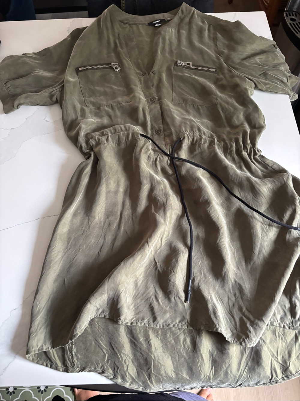 Rudsak Khaki Green Utility Shirt Dress